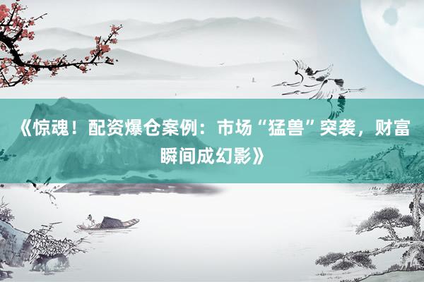 《惊魂！配资爆仓案例：市场“猛兽”突袭，财富瞬间成幻影》