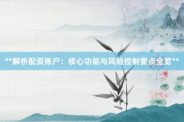 **解析配资账户：核心功能与风险控制要点全览**