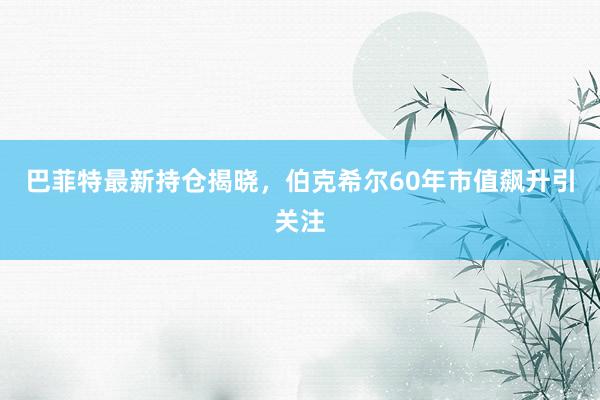 巴菲特最新持仓揭晓，伯克希尔60年市值飙升引关注
