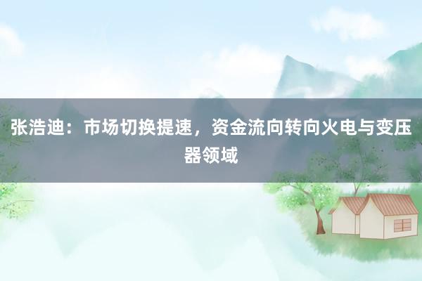 张浩迪：市场切换提速，资金流向转向火电与变压器领域