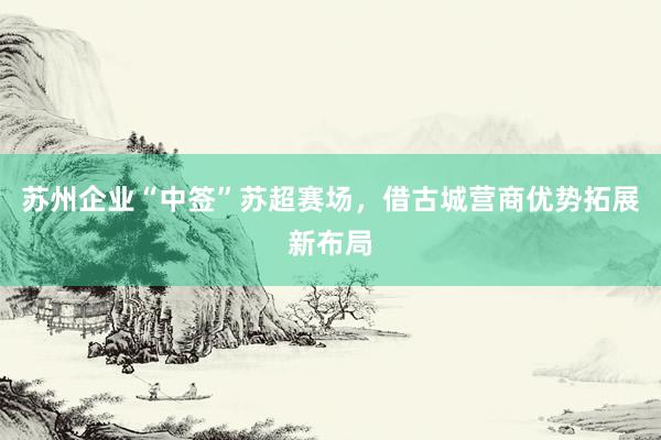 苏州企业“中签”苏超赛场，借古城营商优势拓展新布局