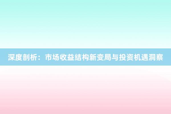 深度剖析：市场收益结构新变局与投资机遇洞察