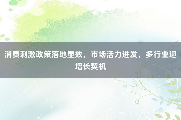 消费刺激政策落地显效，市场活力迸发，多行业迎增长契机