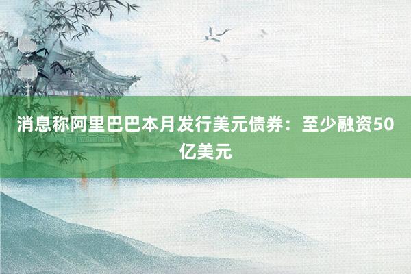 消息称阿里巴巴本月发行美元债券：至少融资50亿美元