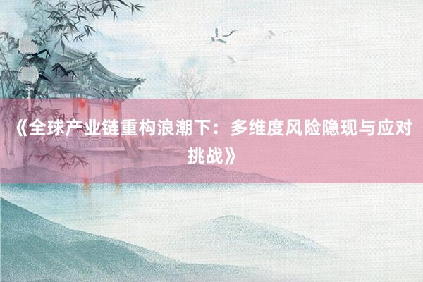 《全球产业链重构浪潮下：多维度风险隐现与应对挑战》