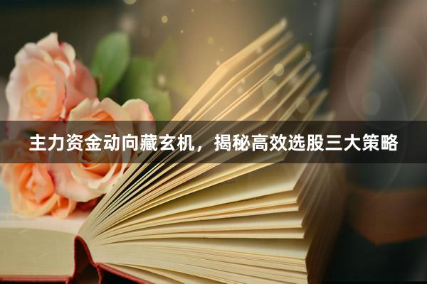 主力资金动向藏玄机，揭秘高效选股三大策略