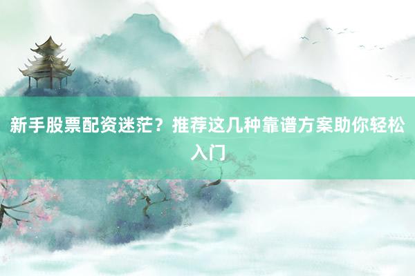 新手股票配资迷茫？推荐这几种靠谱方案助你轻松入门