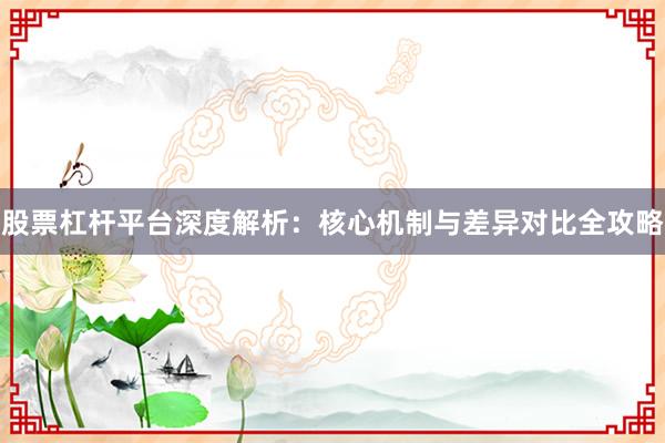 股票杠杆平台深度解析：核心机制与差异对比全攻略